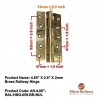 4.80" x 2.6" x 2mm Brass Railway Hinge